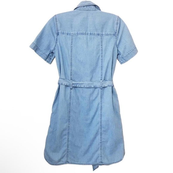 Madewell Denim Seamed Courier Tie-waist Shirt Dress Size XXS - Picture 4 of 5